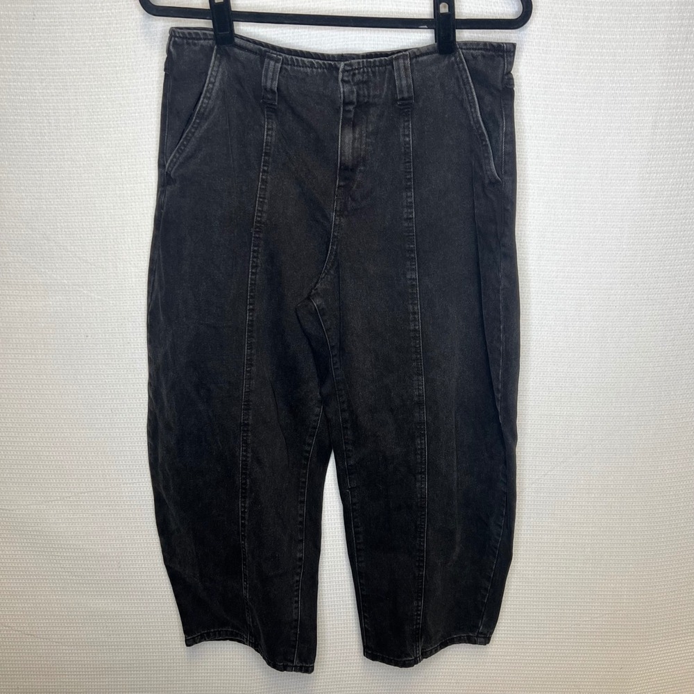 Future Collective Black Seam Front Barrel Leg Denim Pants Size 10 VN1247024